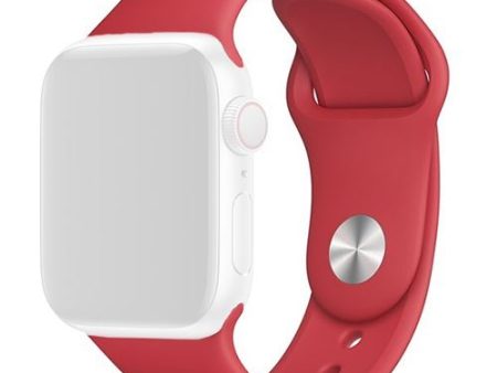 Bracelete Silicone 4-OK para Apple Watch 42mm | 44mm | 45mm - Vermelho Fashion