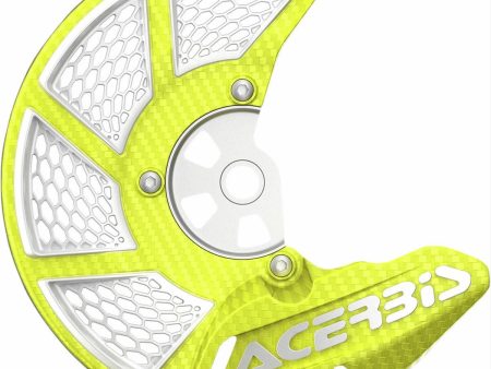 Acerbis X-Brake Vented Front Disc Cover.  Fluorescent Yellow White Cheap