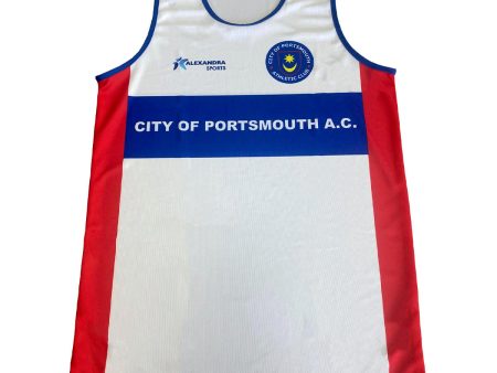 Ronhill Portsmouth Athletic Club Kit Vest Mens | White Red Blue Cheap