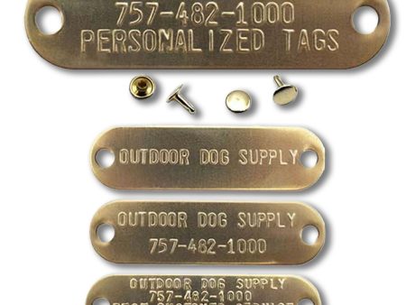 Custom ¾  x 2¾  Raised Lettering Brass Dog Collar Name Tags For Discount