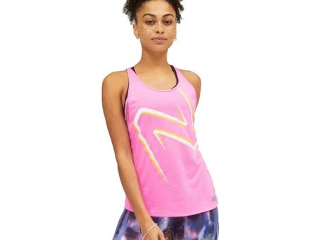 New Balance Printed Impact Run Tank Womens | Vibrant Pink Cheap