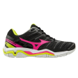 Mizuno Wave Stealth 4 Womens Netball Shoes | Black pinkglo syellow on Sale