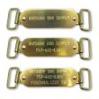 Custom 1″ x 3″ Raised Lettering Brass Dog Collar Name Tags with Tag Slides on Sale