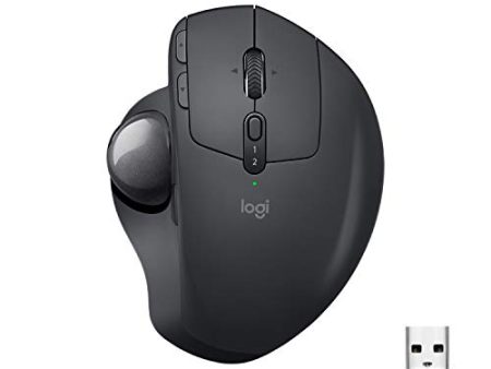 Logitech MX Ergo Wireless Trackball Mouse – Adjustable Ergonomic Design, control and Move Text Images Files Between 2 Windows and Apple Mac Computers (Bluetooth or USB), Rechargeable, Graphite Online Sale