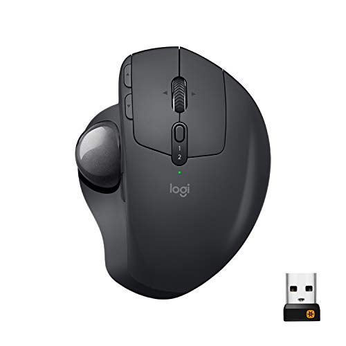 Logitech MX Ergo Wireless Trackball Mouse – Adjustable Ergonomic Design, control and Move Text Images Files Between 2 Windows and Apple Mac Computers (Bluetooth or USB), Rechargeable, Graphite Online Sale