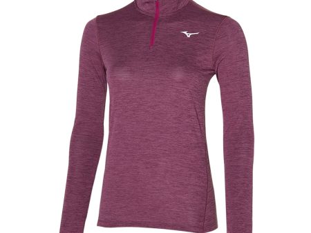 Mizuno Impulse Core Long Sleeve Half-Zip Womens | Grape Wine Discount