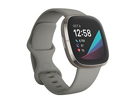 Fitbit Sense Advanced Smartwatch with Tools for Heart Health, Stress Management & Skin Temperature Trends, Grey Silver, One Size -(S & L Bands) Online Hot Sale