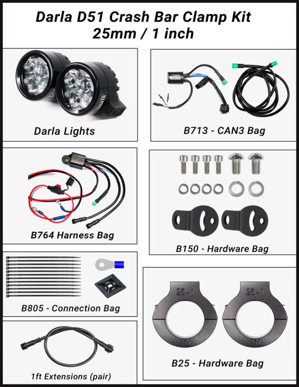 Clearwater Darla Kit w  Can opener for Water Boxer Models with 25mm 1  Crash Bar mounts For Discount